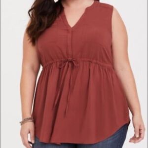 Brown Babydoll Blouse